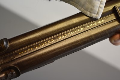 Lot 377 - OF ROYAL INTEREST: WILLIAM THE FOURTH’S DOUBLE BARRELLED 20-BORE COMBINATION RIFLE AND SPORTING GUN BY TANNER OF HANNOVER