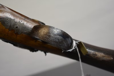 Lot 377 - OF ROYAL INTEREST: WILLIAM THE FOURTH’S DOUBLE BARRELLED 20-BORE COMBINATION RIFLE AND SPORTING GUN BY TANNER OF HANNOVER