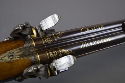 Lot 376 - OF ROYAL INTEREST: A 22-BORE COMBINATION FLINTLOCK SPORTING GUN AND RIFLE BY CRAUSE OF HERZBERG